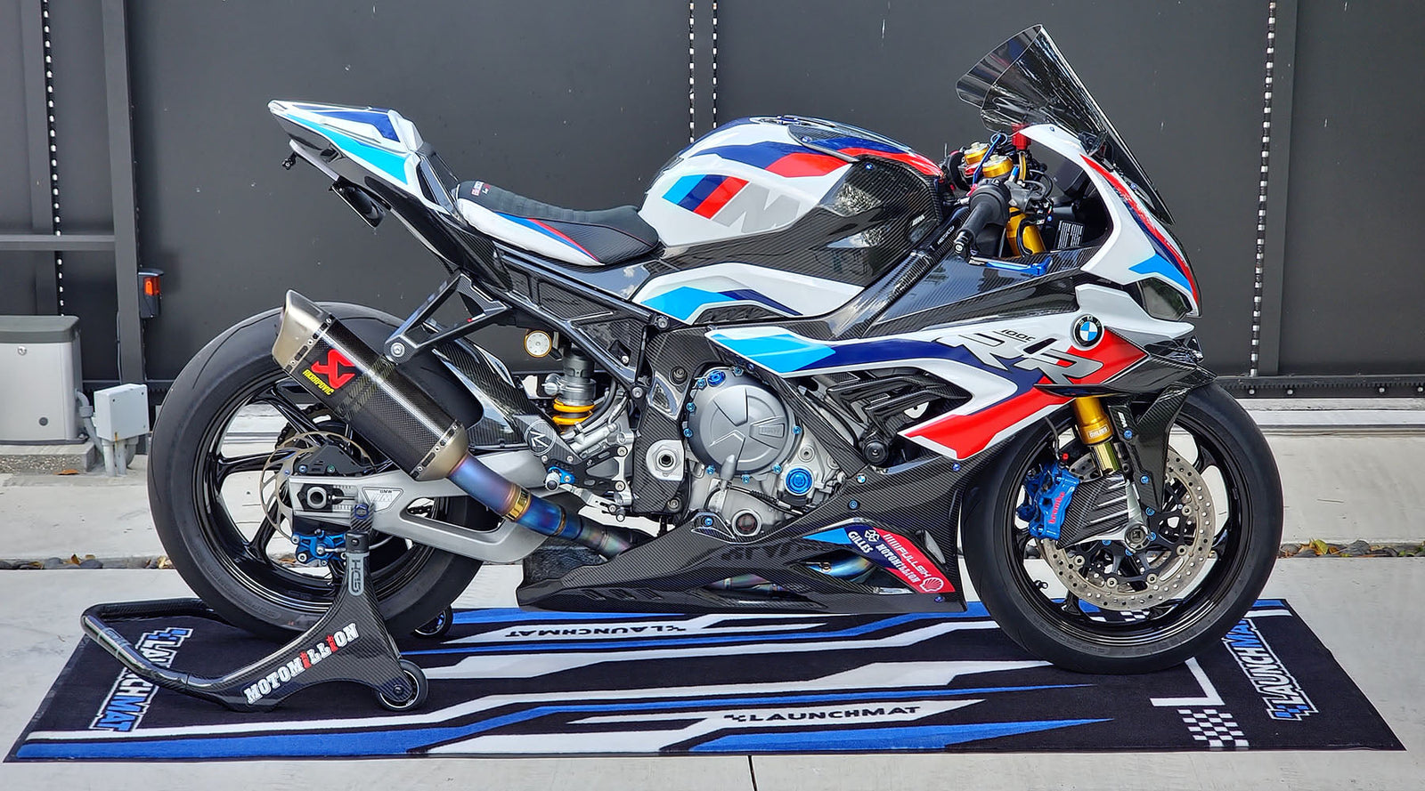 Carpeted Motorcycle Mats (Lightning Design)